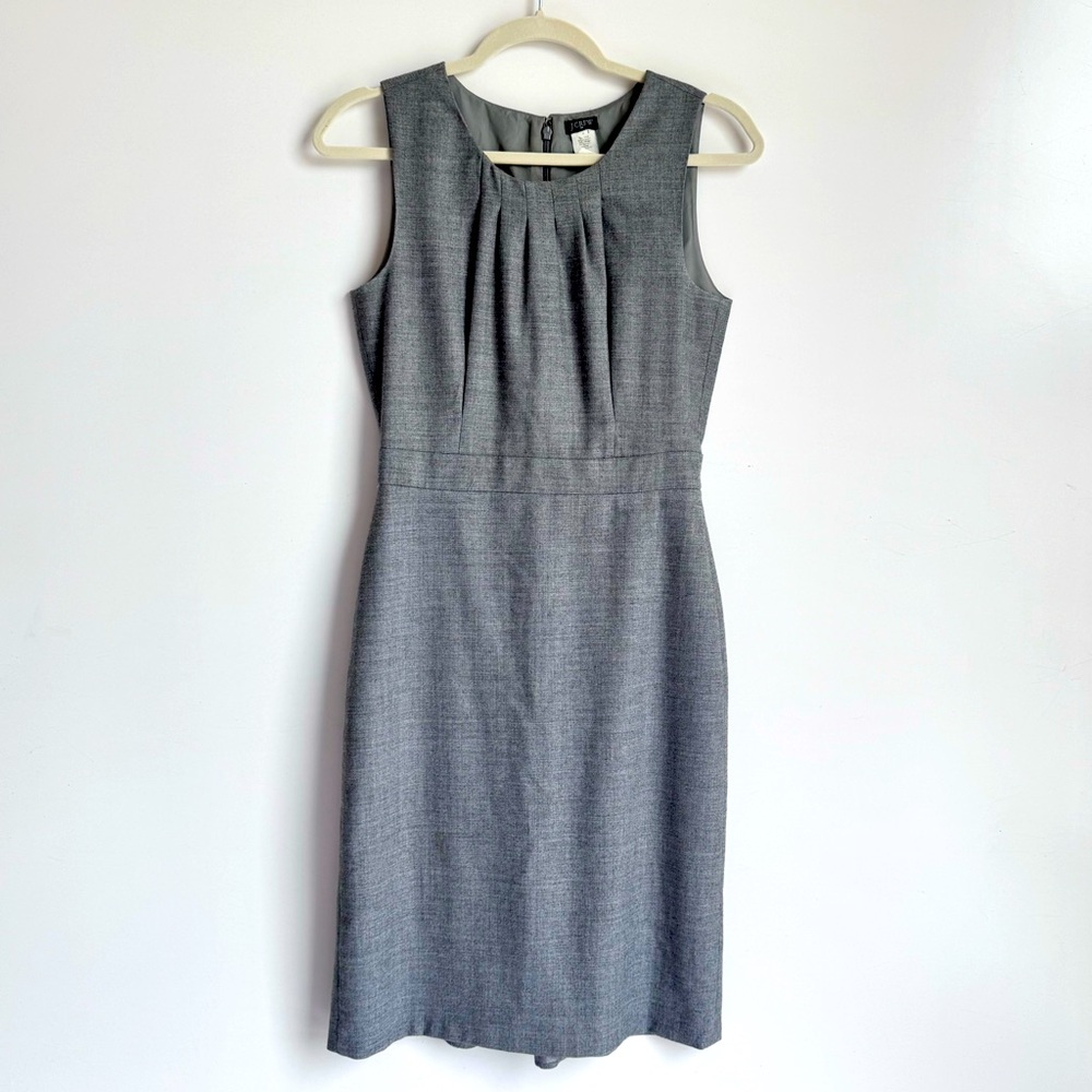 J. Crew Gray Sleeveless Midi Sheath Dress